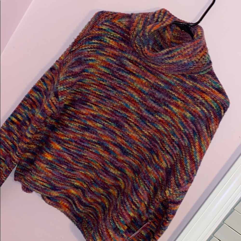 Colorful Knitted Turtleneck Sweater